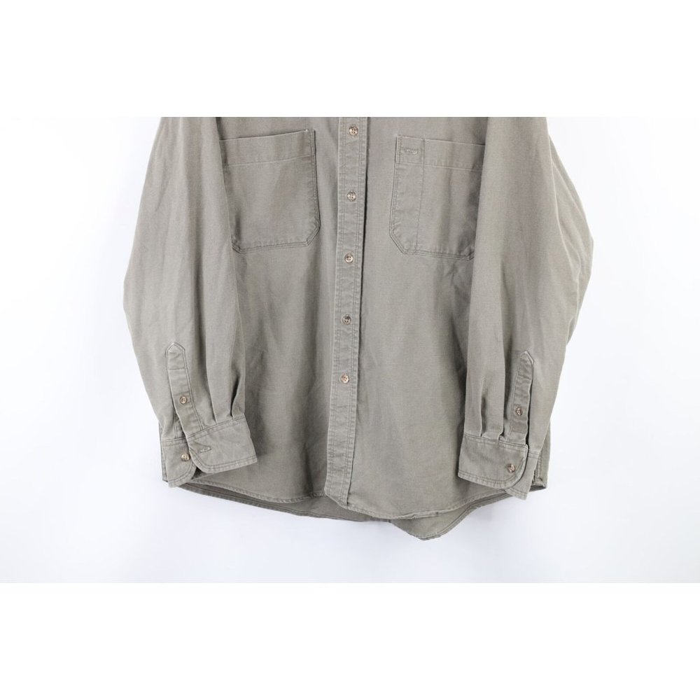 Vintage 90s Eddie Bauer Mens Large Faded Heavyweight Double Pocket Button Shirt - Picture 3 of 10